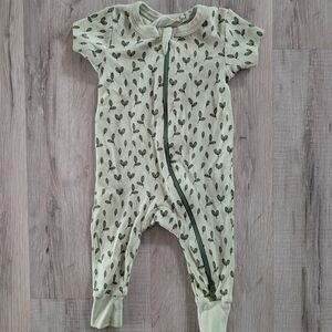 Parade Light Green Sprout-Print Baby One-Piece, 0-3M (V5)